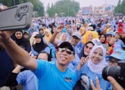 Ribuan Warga Antusias Ikuti Senam Sehat Bersama Mirza-Jihan di Kota Metro