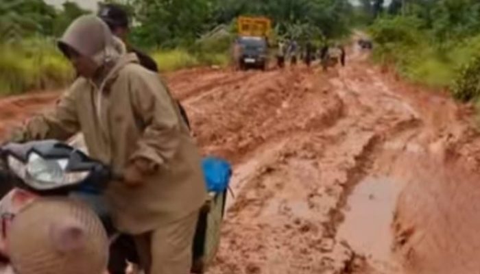 Jalan Penghubung Tiga Desa di Mesuji Rusak Parah