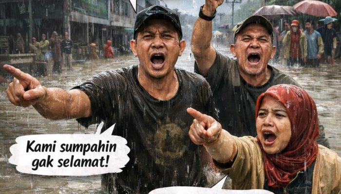 Terendam Banjir, Warga Balam Beri Sumpah Serapah ke Walikota