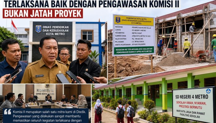 Proyek TA 2025 Disdik Kota Metro Terlaksana Baik Dengan Pengawasan Komisi II Bukan Jatah Proyek